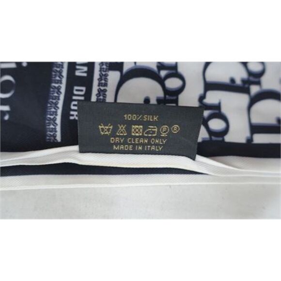 2 Christian Dior silk scarves black / white Designer - Picture 5 of 10
